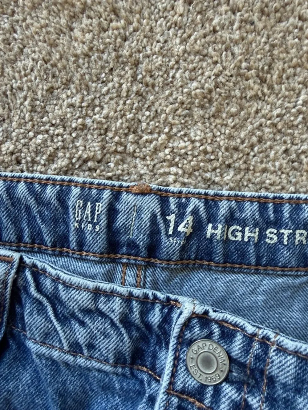 Girls! Wide Leg Blue Denim Jeans - Casual High-Rise.